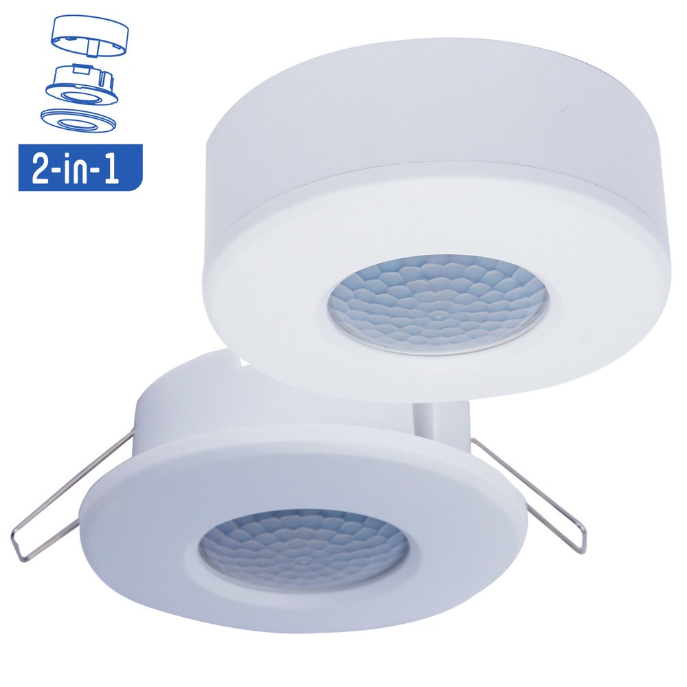 Produktabbildung: 2-in-1 Decke Bewegungsmelder - PIR 360° IP20 Ø73mm - weiß
