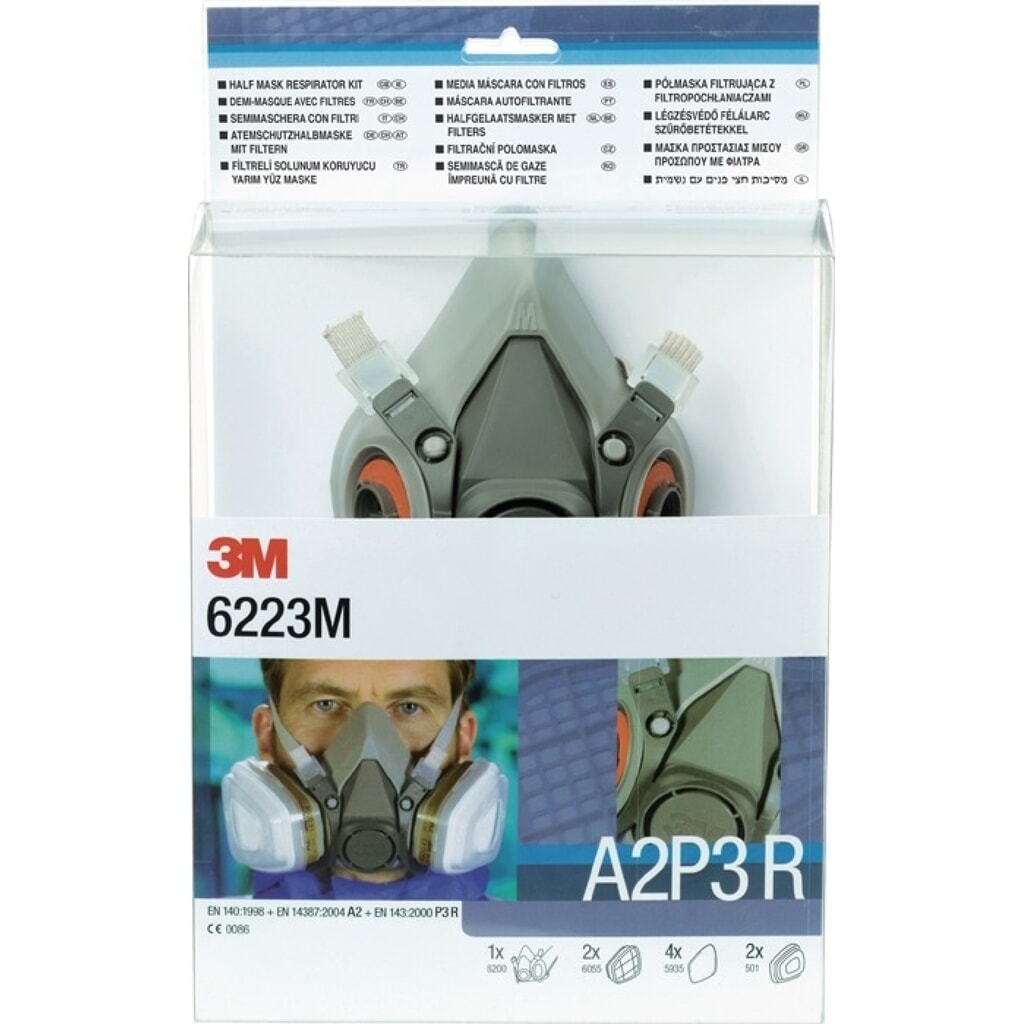3M™ Atemschutzhalbmaskenset 6223 – SET – Produktabbildung: 3M™ Atemschutzhalbmaskenset 6223 – SET –
