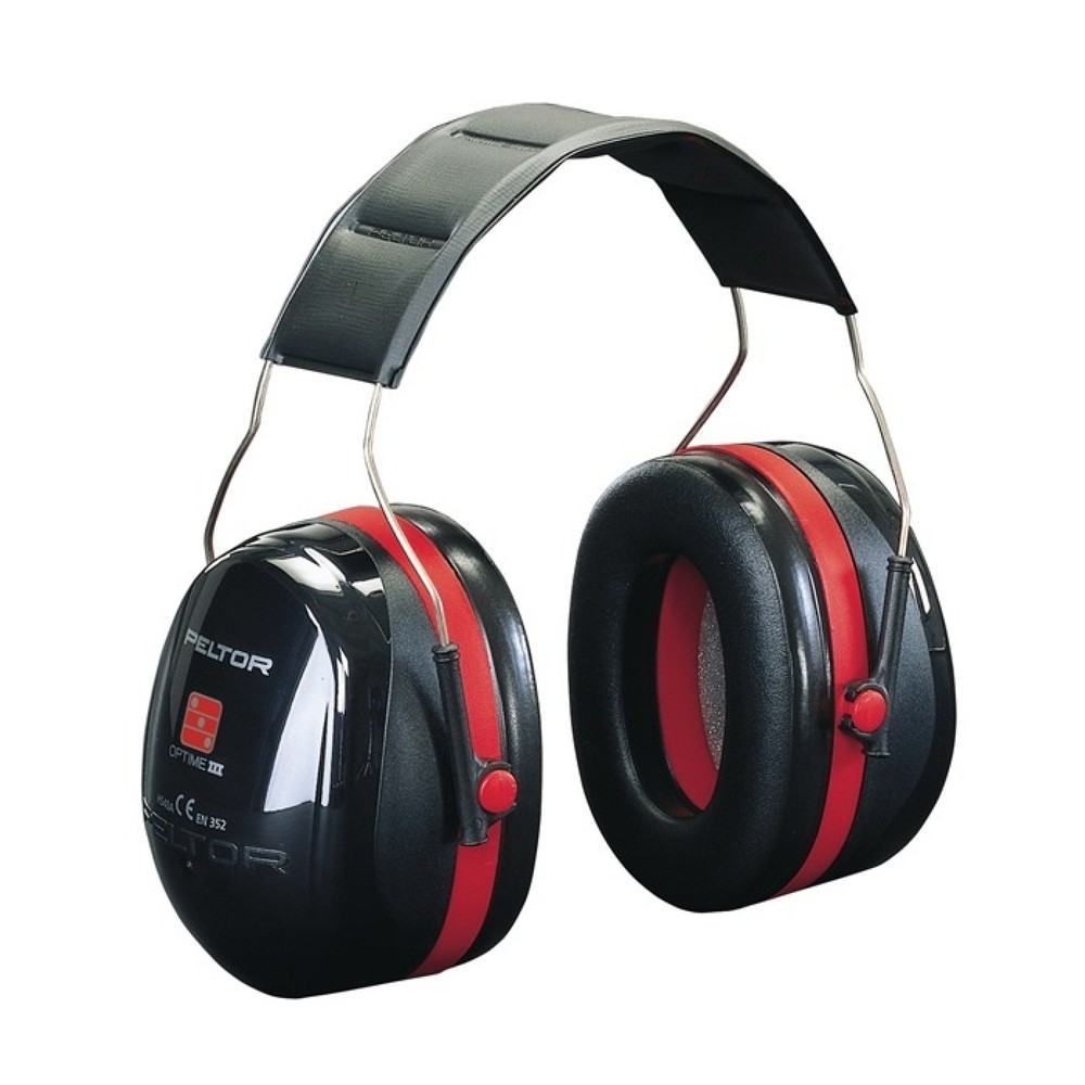 Produktabbildung: 3M™ Gehörschutz OPTIME III, gepolsterter Kopfbügel, EN 352-1-3 SNR 35 dB, doppelschalige Kapseln