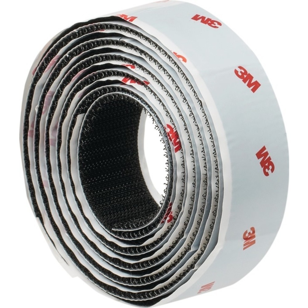 Produktabbildung: 3M™ Haken- und Schlaufenband SJ352B, Länge 1,25 m Breite 25 mm, schwarz, Blister