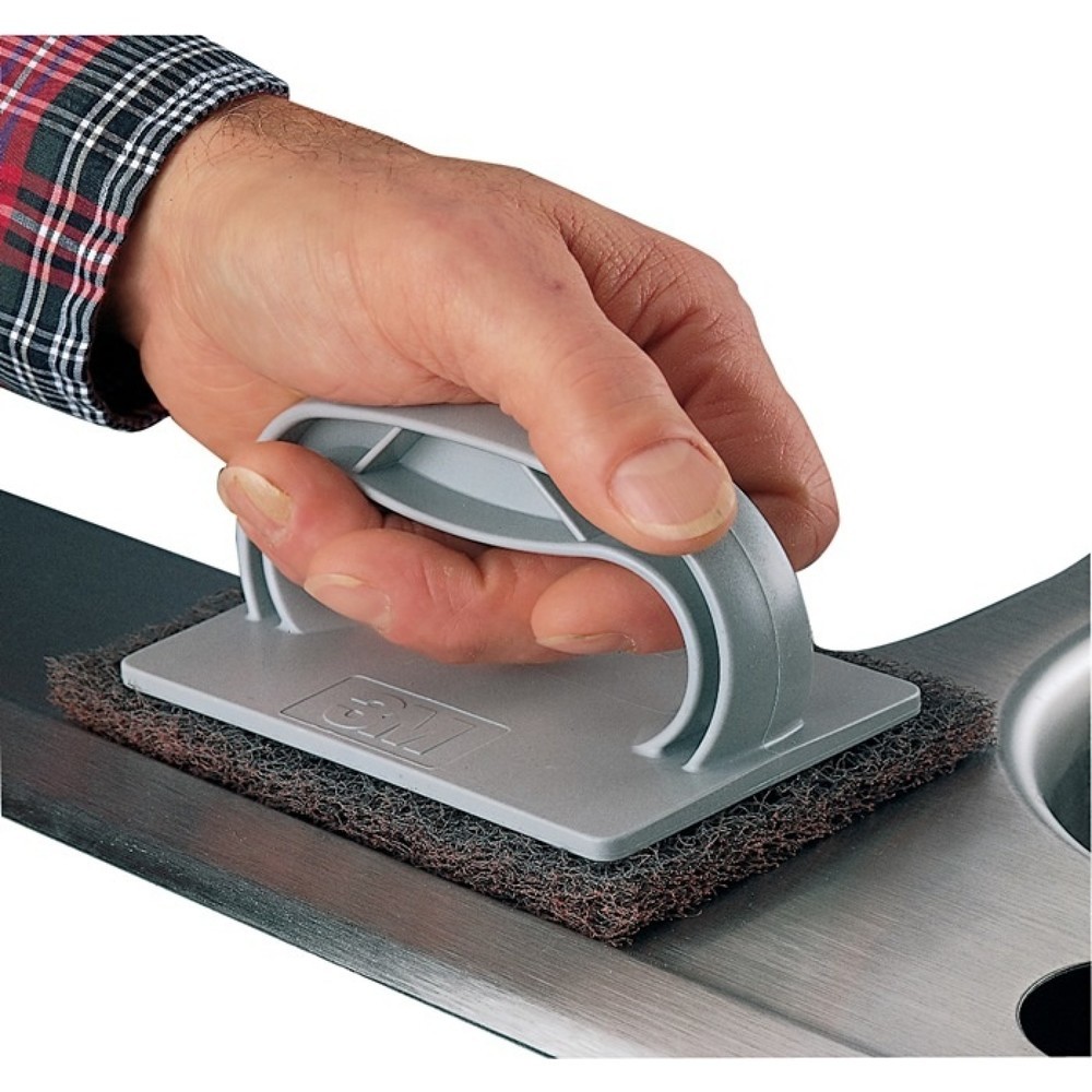 Produktabbildung: 3M™ Handblock Scotch Brite™ 961, L120xB80mm, hellgrau
