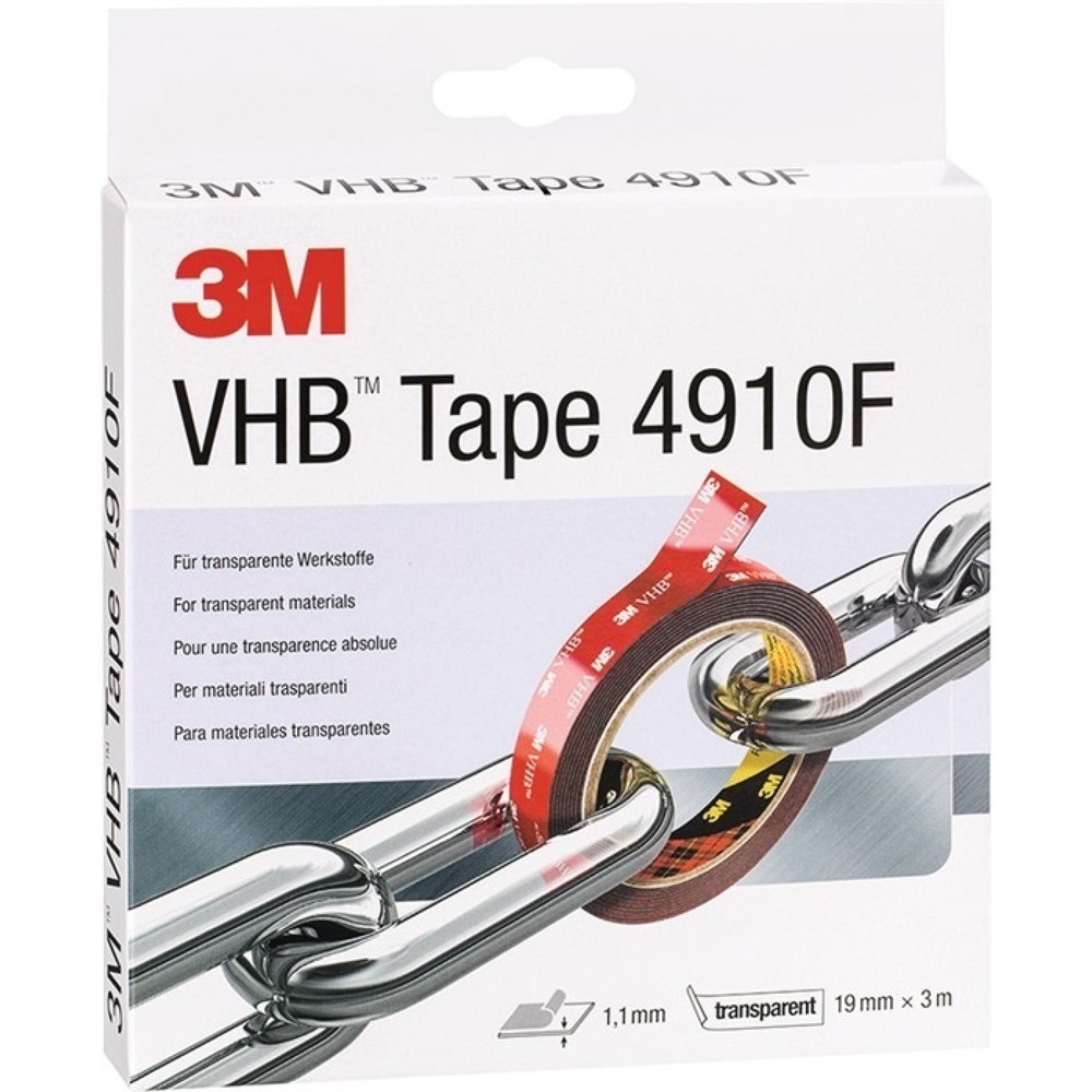 Produktabbildung: 3M Montageband VHB Tape 4910F transp.L B.19mm Rl.3M
