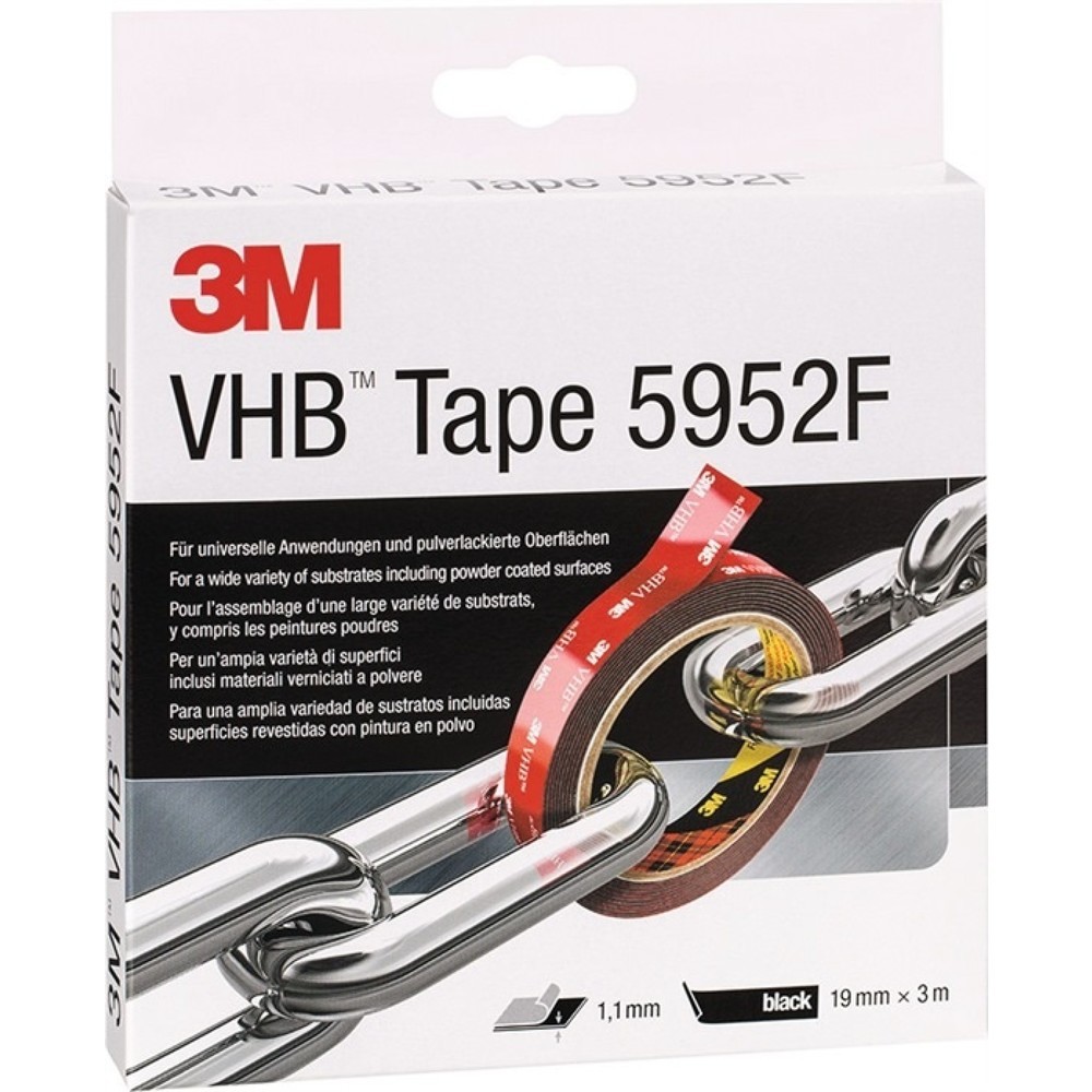 Produktabbildung: 3M Montageband VHB Tape 5952F schwarz L B.19mm Rl.3M