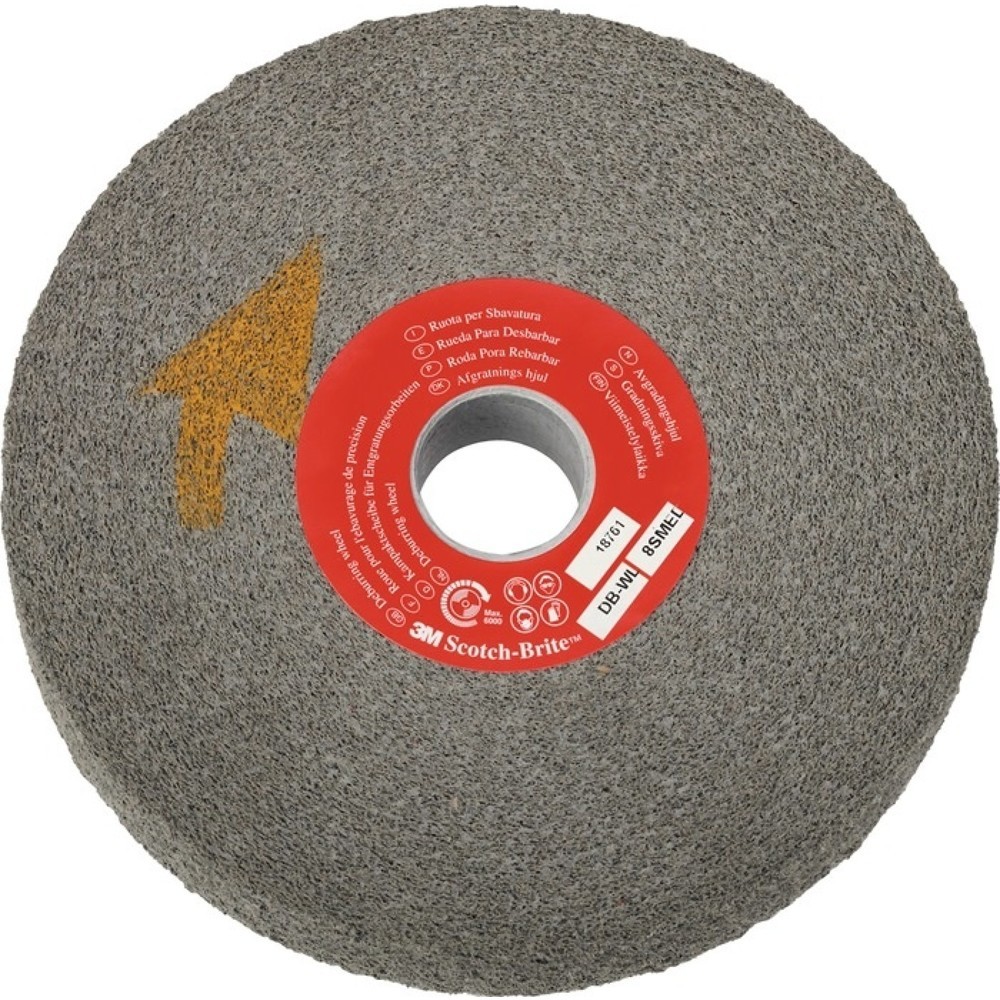 Produktabbildung: 3M™ Schleifbockentgratungsscheibe DB-WL, Ø152xB25,4x25,4mm 9 superfine, Faservlies