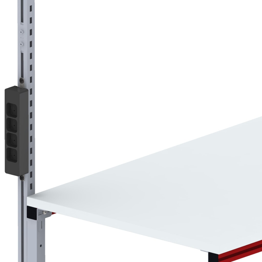 Produktabbildung: 4-fach Steckdose für Rocholz Packtische SYSTEM FLEX, schwarz
