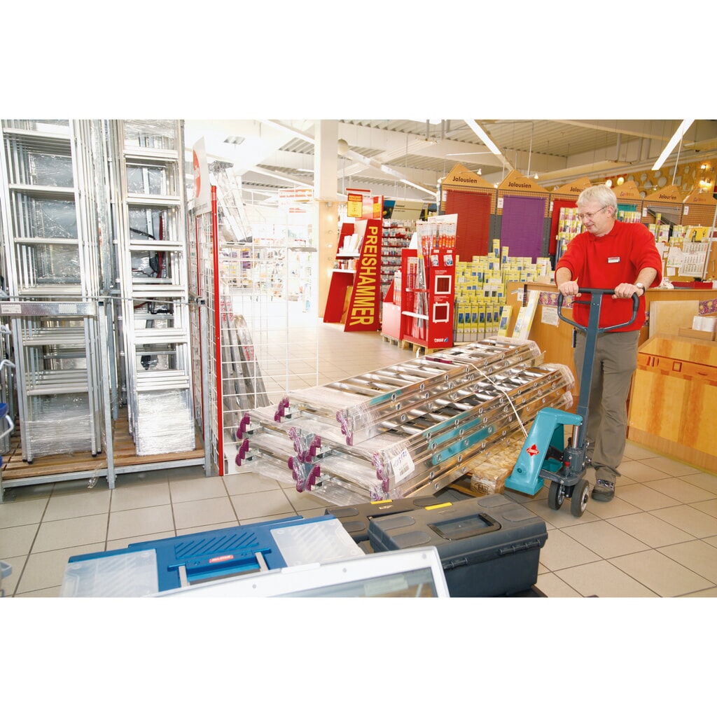 Produktabbildung Nr. 15: 4-Wege-Handhubwagen Ameise® PTM 2.5 Cross, Tragfähigkeit 2.500 kg/1.500 kg, Gabellänge 1.150 mm, Polyurethan