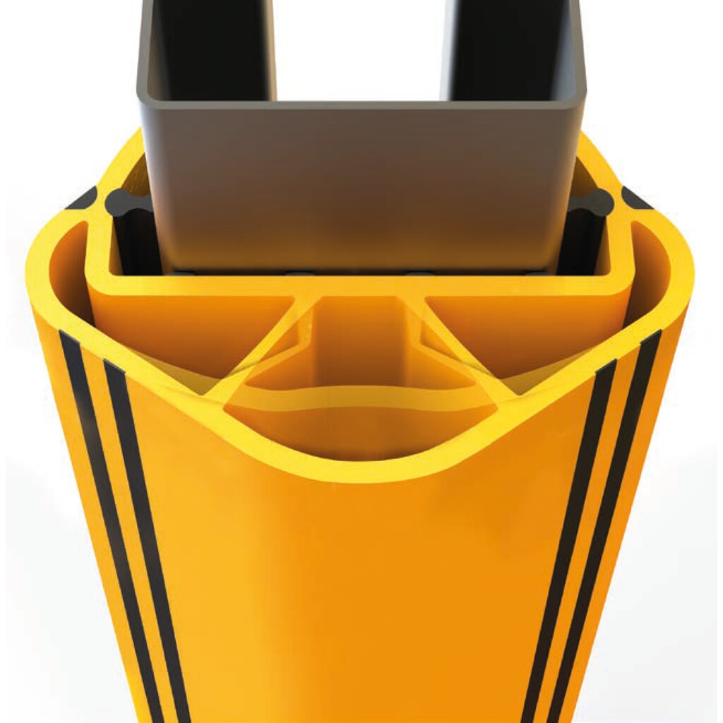 A-SAFE Anfahrschutz für Regale RackGuard (S) LLR aus MEMAPLEX®, Innenmaß HxBxT 600 x 85 x 80 mm Produktabbildung Nr. 3: A-SAFE Anfahrschutz für Regale RackGuard (S) LLR aus MEMAPLEX®, Innenmaß HxBxT 600 x 85 x 80 mm