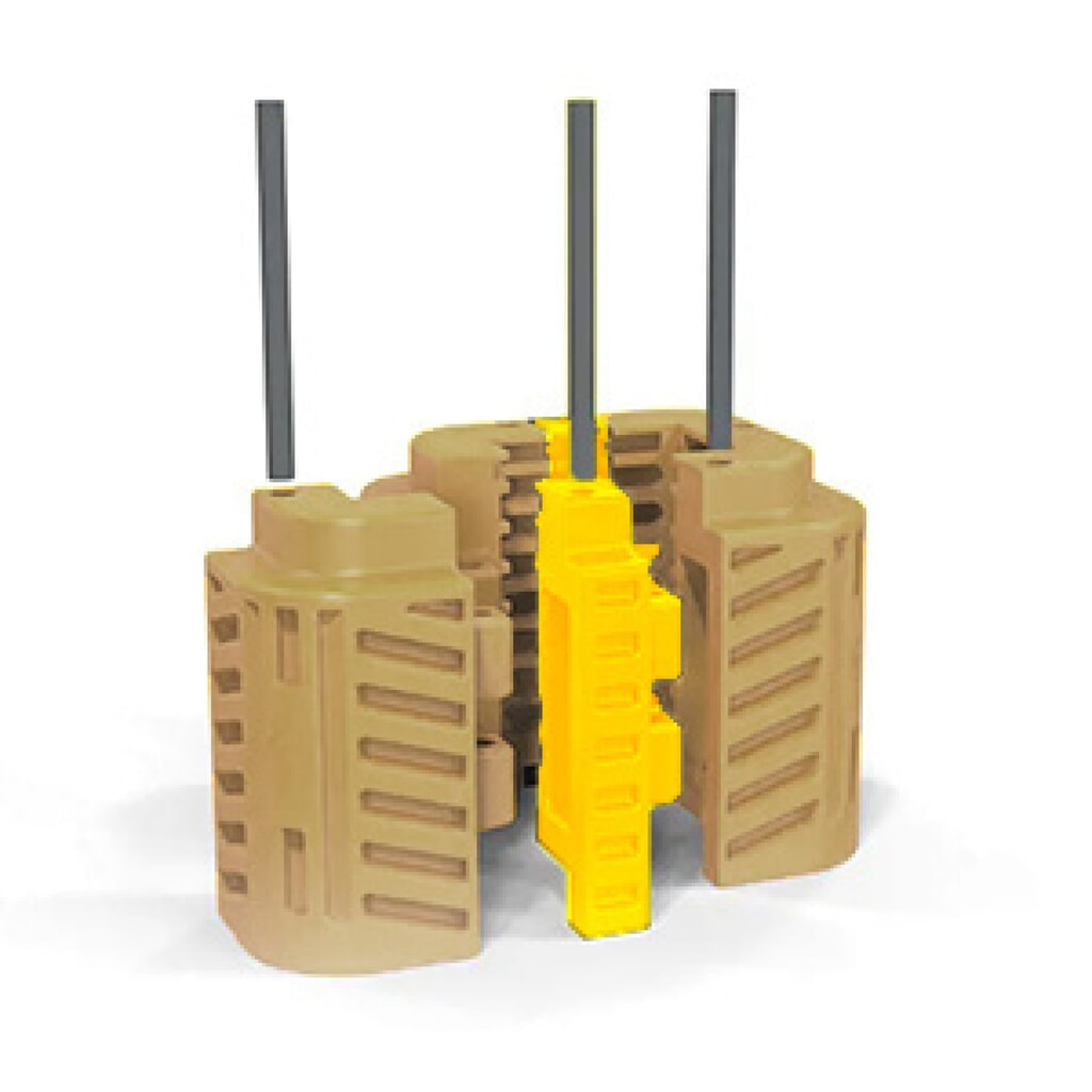A-SAFE Distanzstücke aus MEMAPLEX® für Säulen-Anfahrschutz FlexiShield, gelb, Breite 100 mm Produktabbildung: A-SAFE Distanzstücke aus MEMAPLEX® für Säulen-Anfahrschutz FlexiShield, gelb, Breite 100 mm