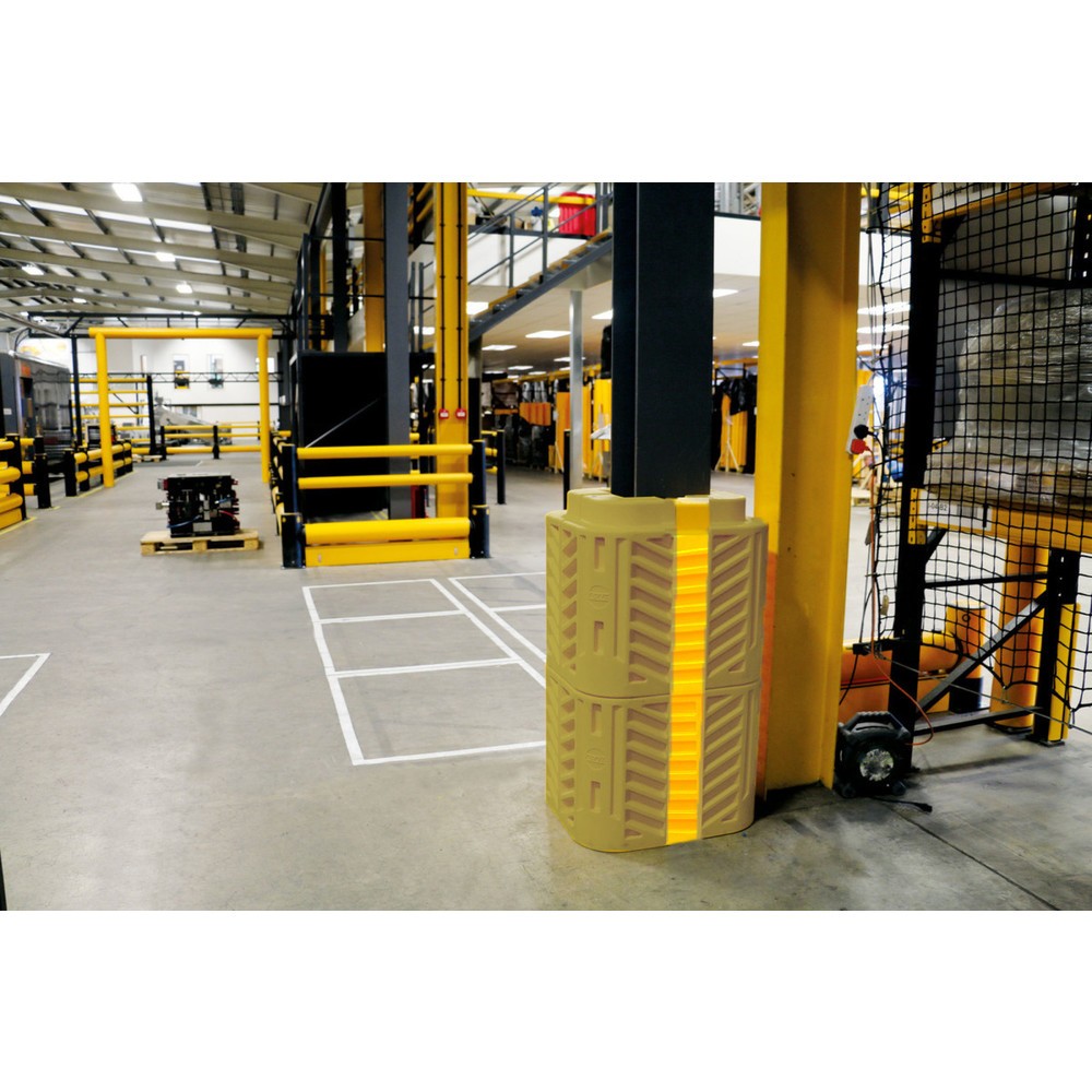 Produktabbildung Nr. 3: A-SAFE Distanzstücke aus MEMAPLEX® für Säulen-Anfahrschutz FlexiShield, gelb, Breite 100 mm