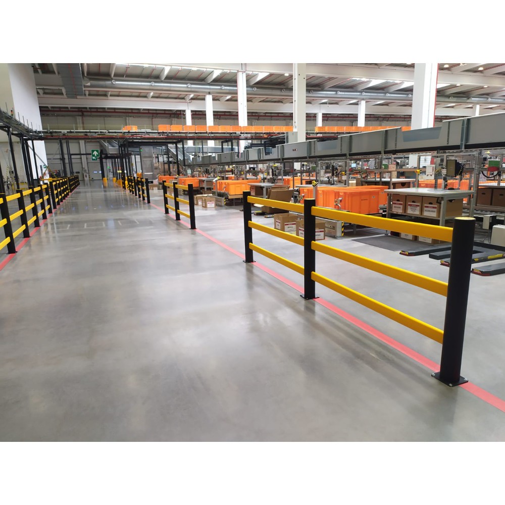 Produktabbildung Nr. 2: A-SAFE End-/Eckpfosten 90° für Rammschutzgeländer eFlex aus MEMAPLEX®, Innen- und Außenbereich, HxB , HxT 1.181 x 180 mm