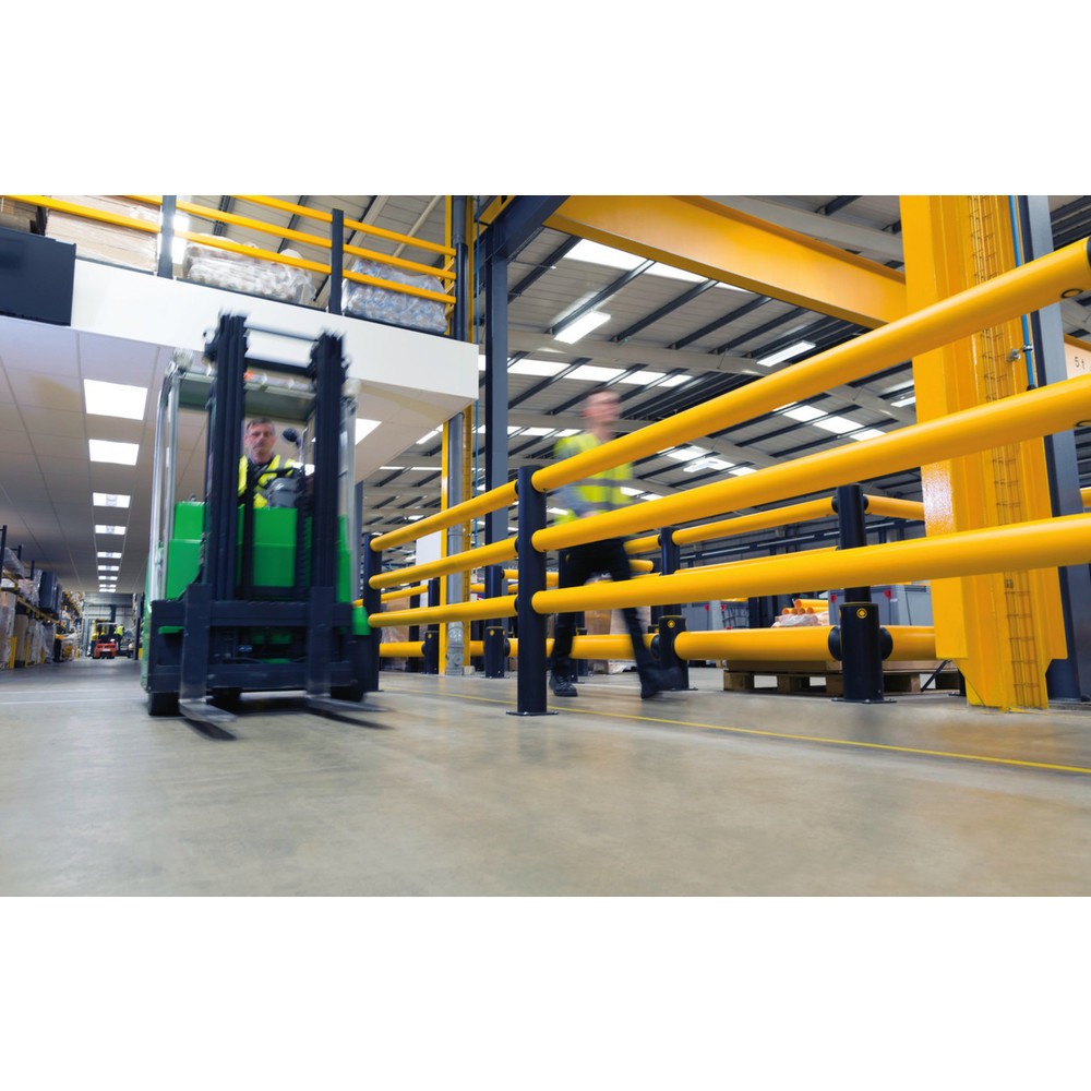 Produktabbildung Nr. 2: A-SAFE Endpfosten für Rammschutzgeländer iFlex als Fußwegtrennung aus MEMAPLEX®, Innen- und Außenbereich, HxB