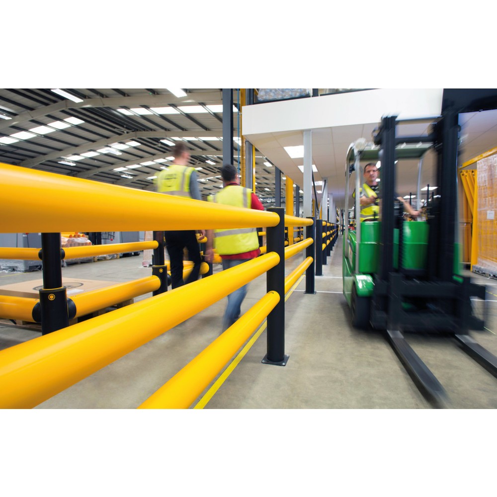 Produktabbildung Nr. 3: A-SAFE Endpfosten für Rammschutzgeländer iFlex als Fußwegtrennung aus MEMAPLEX®, Innen- und Außenbereich, HxB