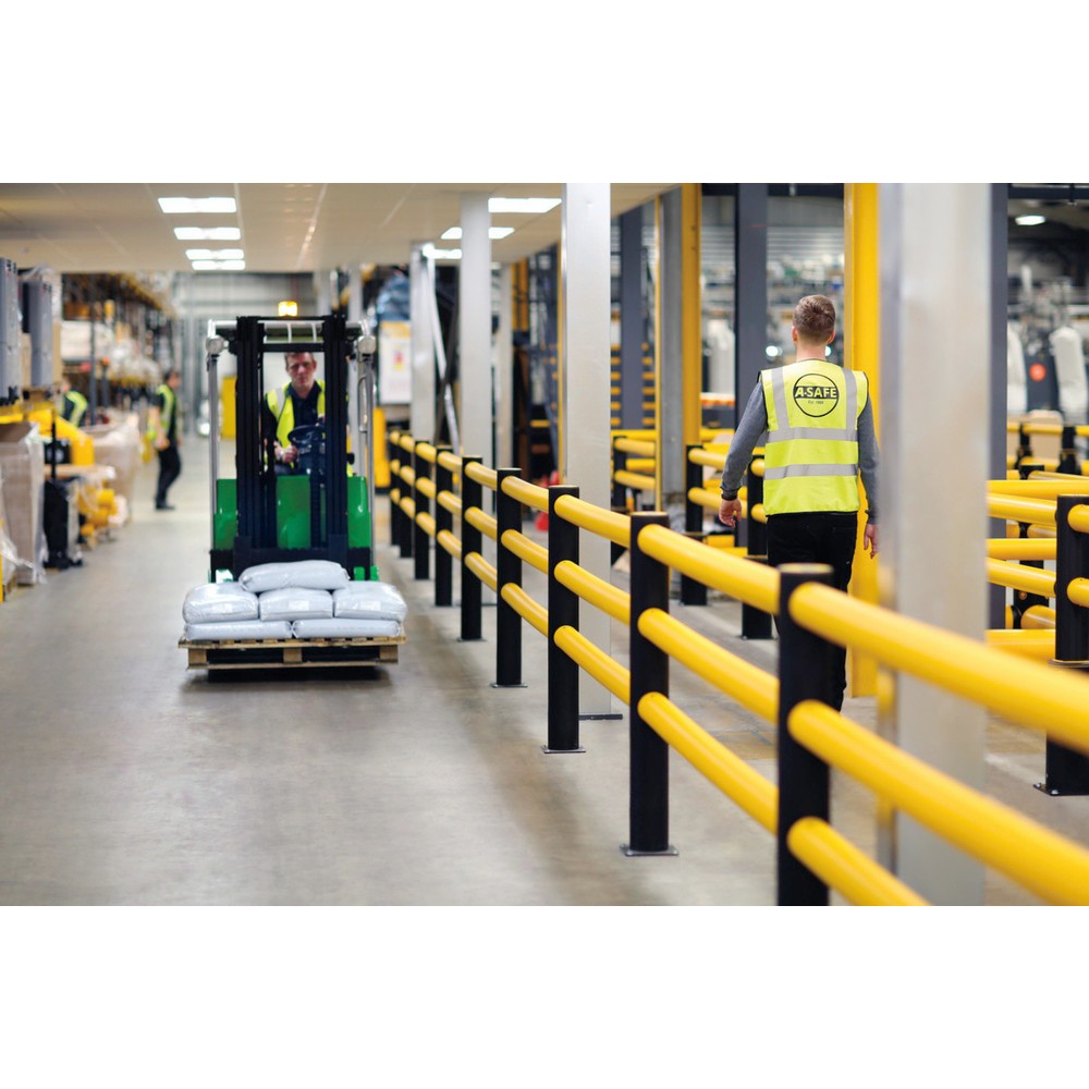 Produktabbildung Nr. 4: A-SAFE Endpfosten für Rammschutzgeländer iFlex als Fußwegtrennung aus MEMAPLEX®, Innen- und Außenbereich, HxB
