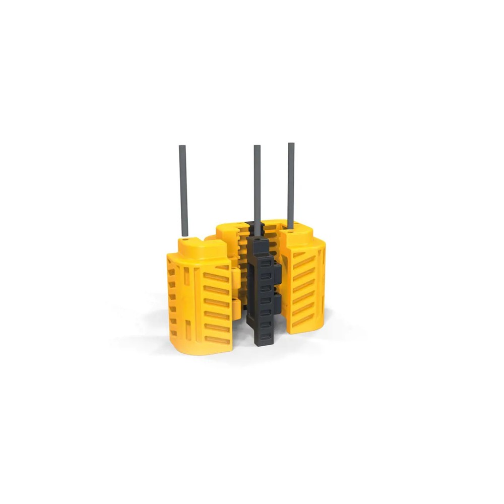 Produktabbildung: A-SAFE Distanzstücke aus MEMAPLEX® für Säulen-Anfahrschutz FlexiShield, schwarz, Breite 100 mm