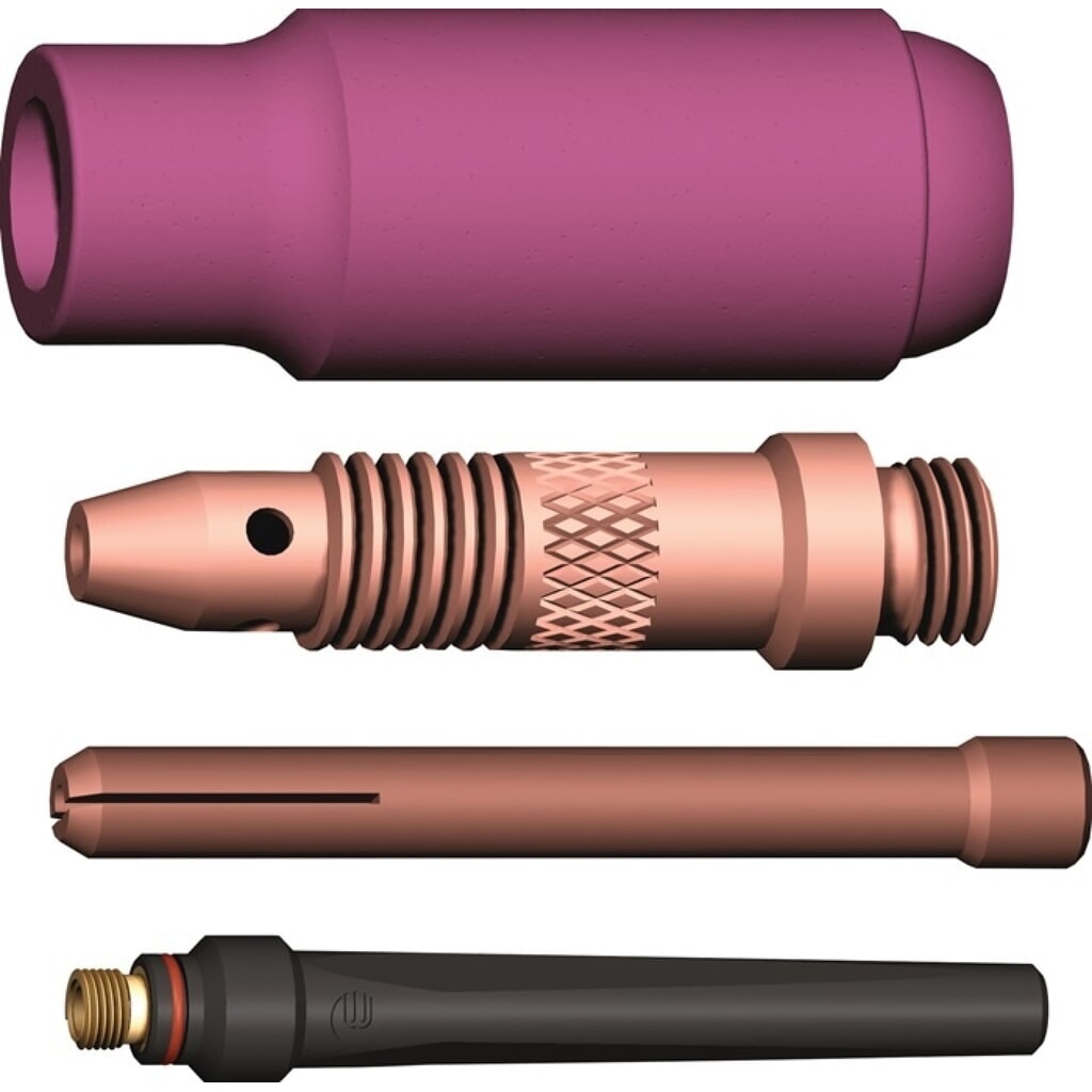 A.BINZEL TIG-Zubehörkit, WE 2,4 mm, 4-teilig in Kunststoffbox Produktabbildung: A.BINZEL TIG-Zubehörkit, WE 2,4 mm, 4-teilig in Kunststoffbox