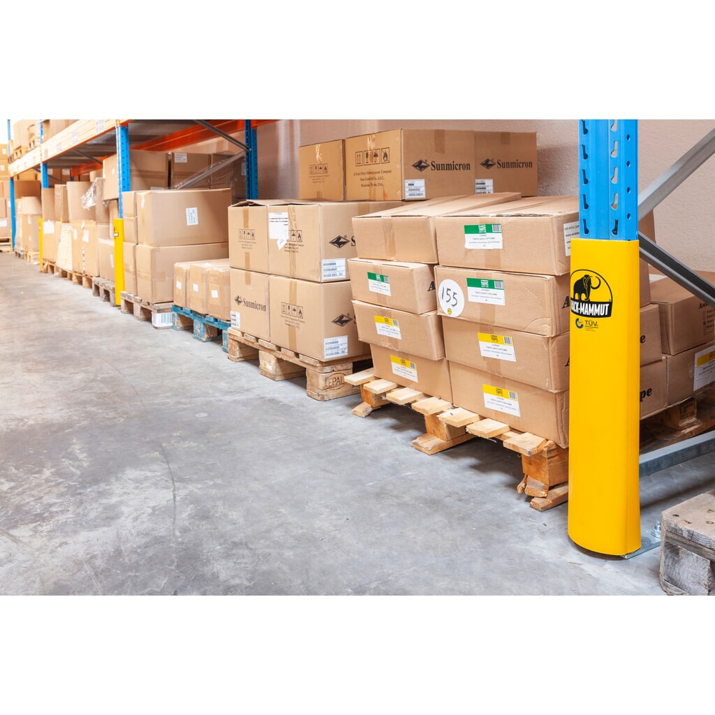 Produktabbildung Nr. 4: A.M.P.E.R.E. Anfahrschutz für Regale Rack Mammut®, aus Kunststoff, verkehrsgelb, Modell S, Innenmaß HxB 600 x 70-89 mm