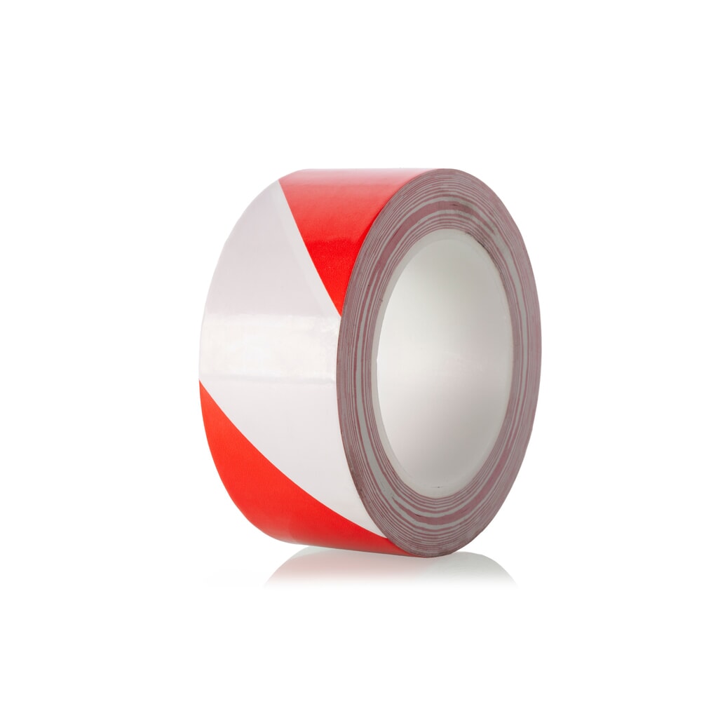 A.M.P.E.R.E. Bodenmarkierungsband Traffic Tape Extra, Stärke 0,2 mm, Breite 50 mm, Länge 30 m, rot/weiß Produktabbildung: A.M.P.E.R.E. Bodenmarkierungsband Traffic Tape Extra, Stärke 0,2 mm, Breite 50 mm, Länge 30 m, rot/weiß