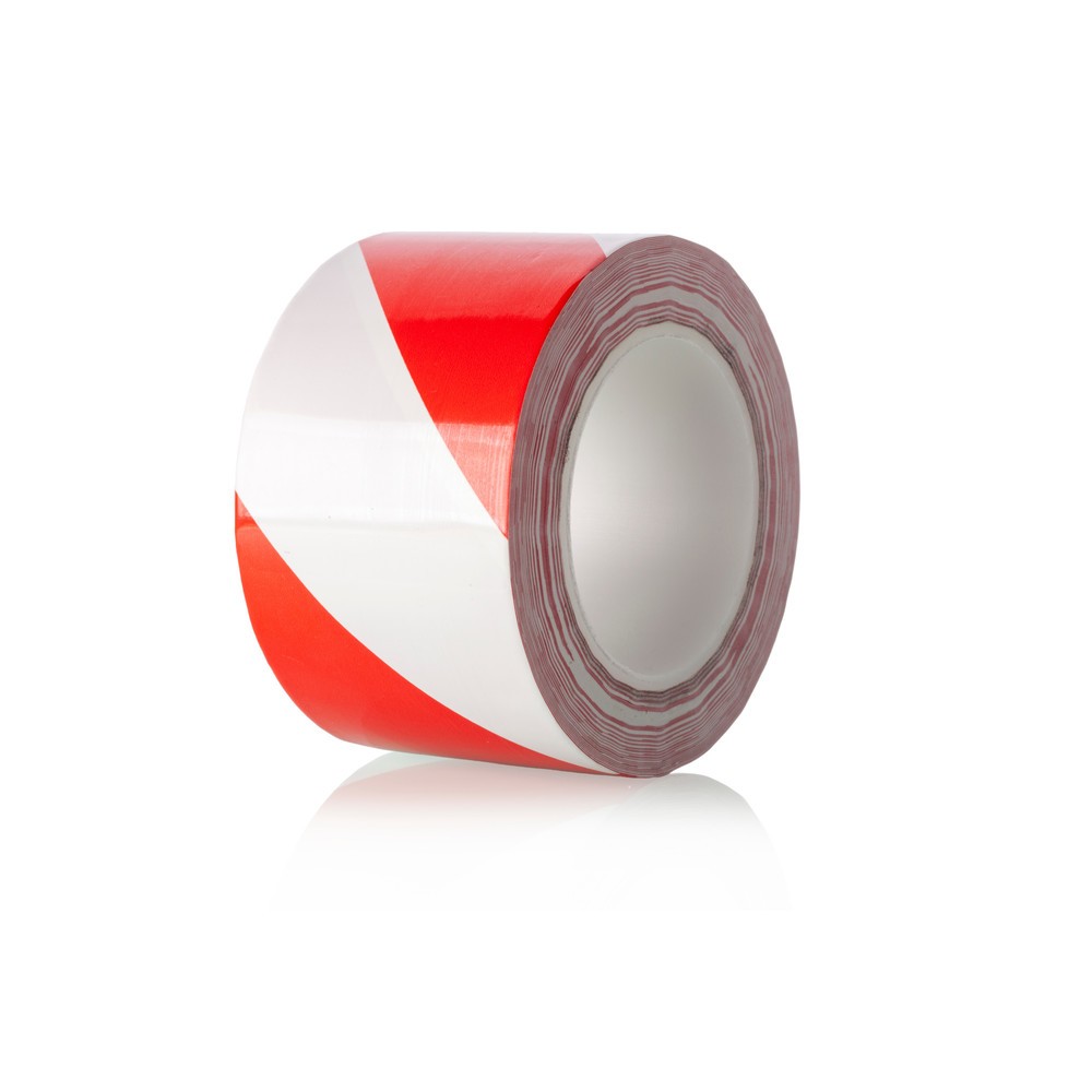 Produktabbildung: A.M.P.E.R.E. Bodenmarkierungsband Traffic Tape Extra, Stärke 0,2 mm, Breite 75 mm, Länge 30 m, rot/weiß