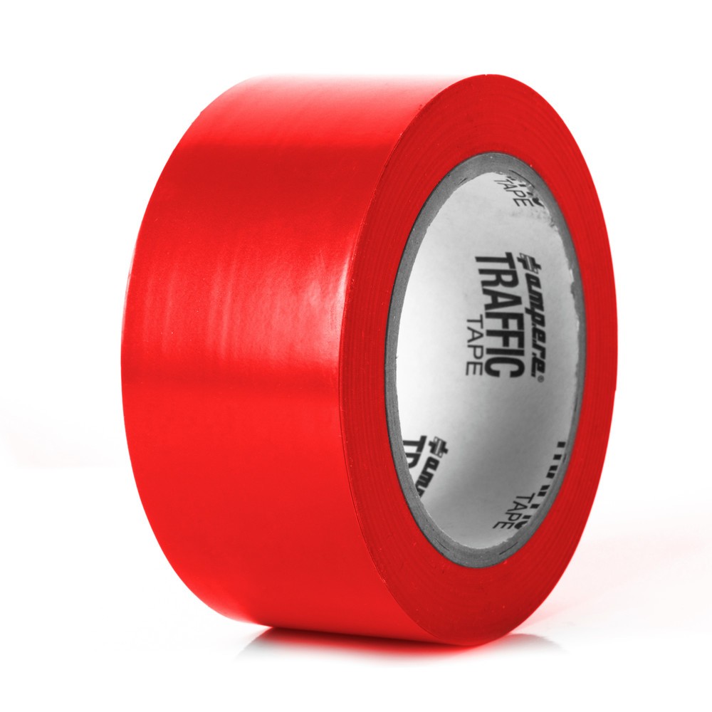 Produktabbildung Nr. 1: A.M.P.E.R.E. Bodenmarkierungsband Traffic Tape Standard, Breite 50 mm, Stärke 0,15 mm, Länge 33 m, rot