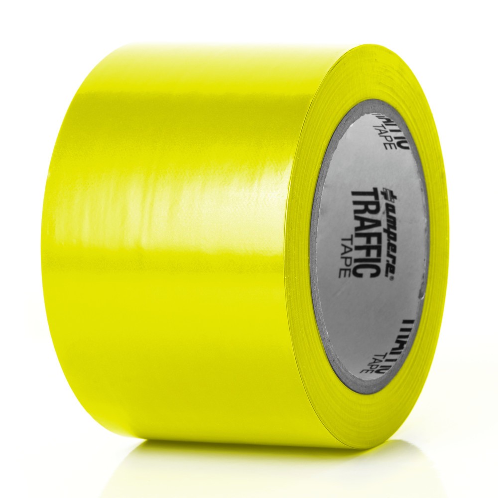 Produktabbildung: A.M.P.E.R.E. Bodenmarkierungsband Traffic Tape Standard, Breite 75 mm, Stärke 0,15 mm, Länge 33 m, gelb