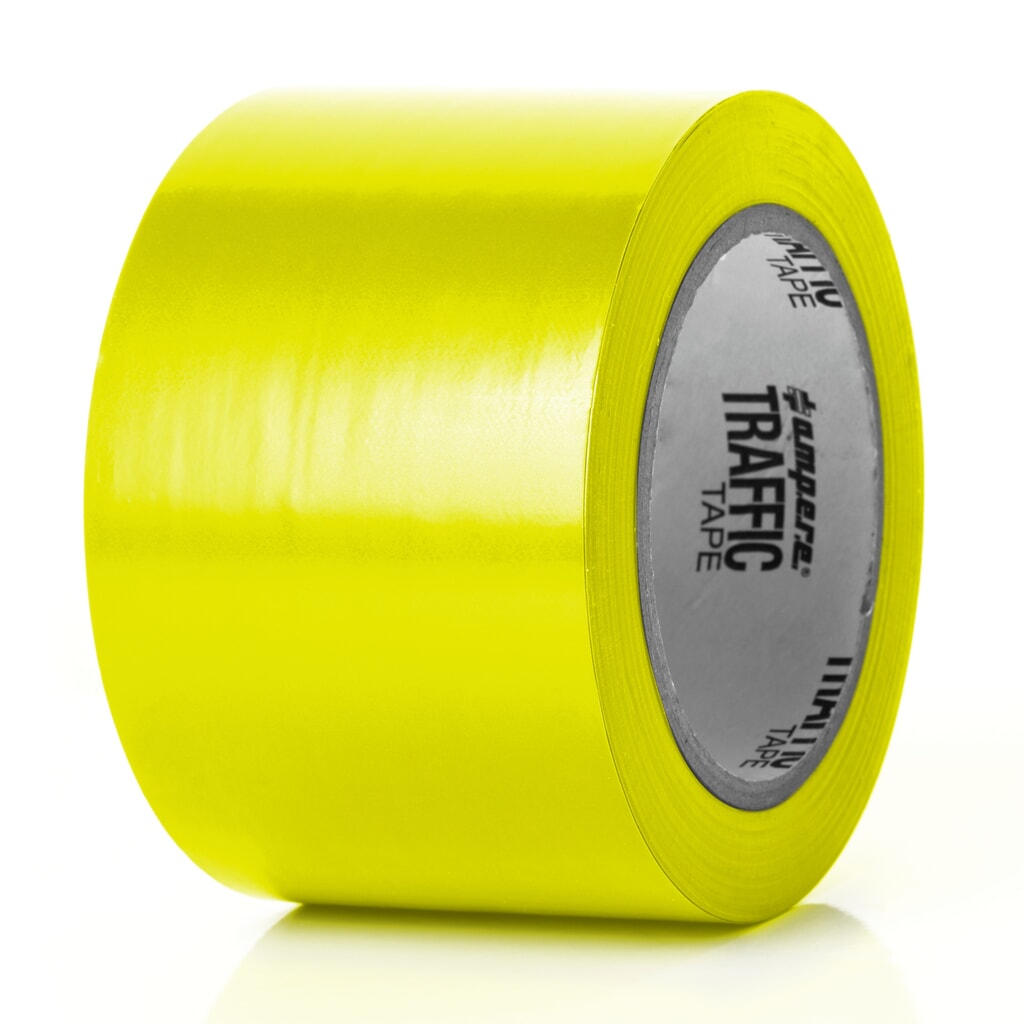 A.M.P.E.R.E. Bodenmarkierungsband Traffic Tape Standard, Breite 75 mm, Stärke 0,15 mm, Länge 33 m, gelb Produktabbildung: A.M.P.E.R.E. Bodenmarkierungsband Traffic Tape Standard, Breite 75 mm, Stärke 0,15 mm, Länge 33 m, gelb