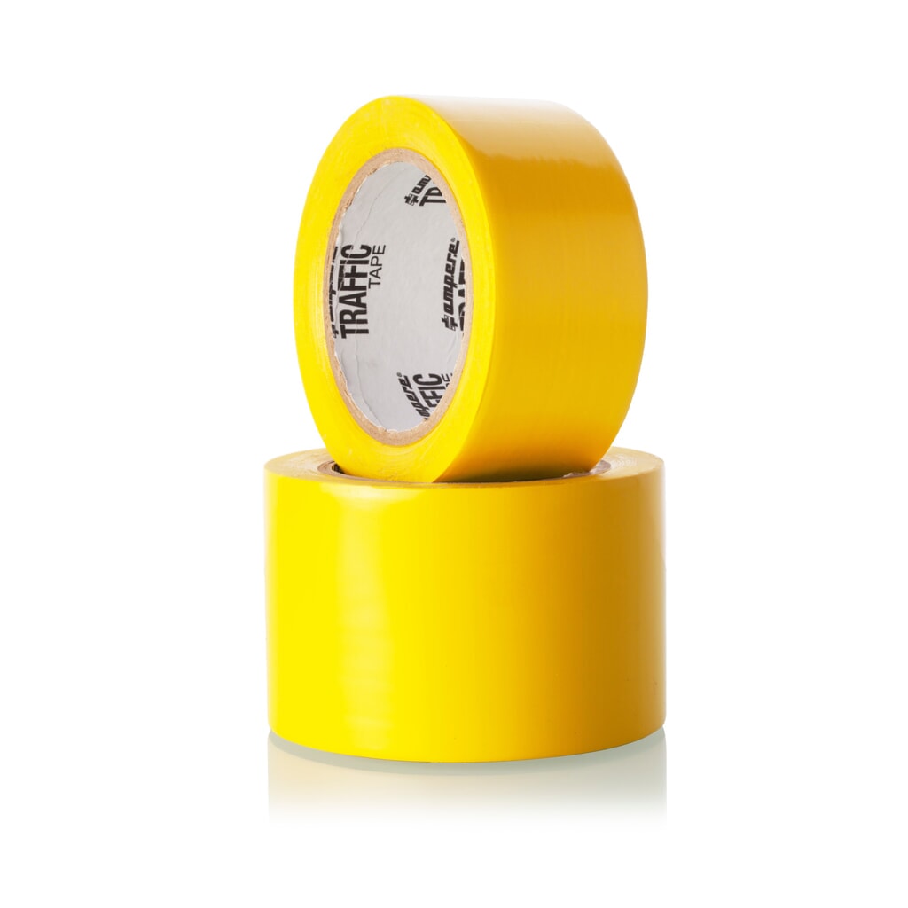 A.M.P.E.R.E. Bodenmarkierungsband Traffic Tape Standard, Breite 75 mm, Stärke 0,15 mm, Länge 33 m, gelb Produktabbildung Nr. 2: A.M.P.E.R.E. Bodenmarkierungsband Traffic Tape Standard, Breite 75 mm, Stärke 0,15 mm, Länge 33 m, gelb