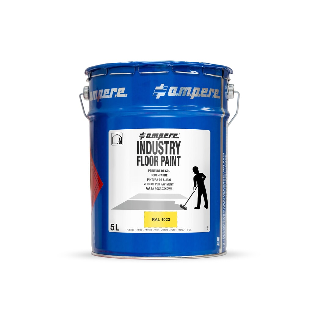 A.M.P.E.R.E. Bodenmarkierungsfarbe Traffic Floor Paint, 5 l, gelb Produktabbildung Nr. 1: A.M.P.E.R.E. Bodenmarkierungsfarbe Traffic Floor Paint, 5 l, gelb