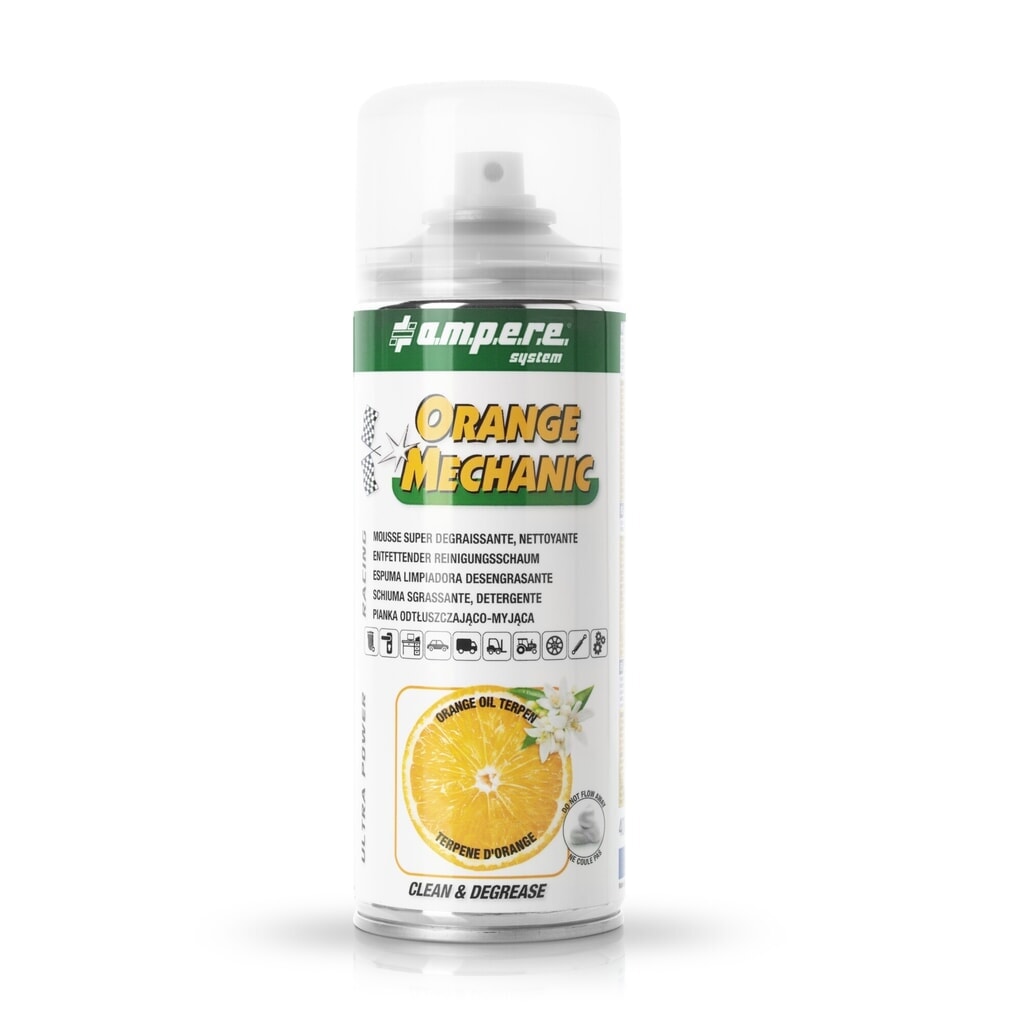 A.M.P.E.R.E. Reinigungsschaum Orange Mechanic, entfettend, 400 ml, 12 Stk/VE Produktabbildung: A.M.P.E.R.E. Reinigungsschaum Orange Mechanic, entfettend, 400 ml, 12 Stk/VE