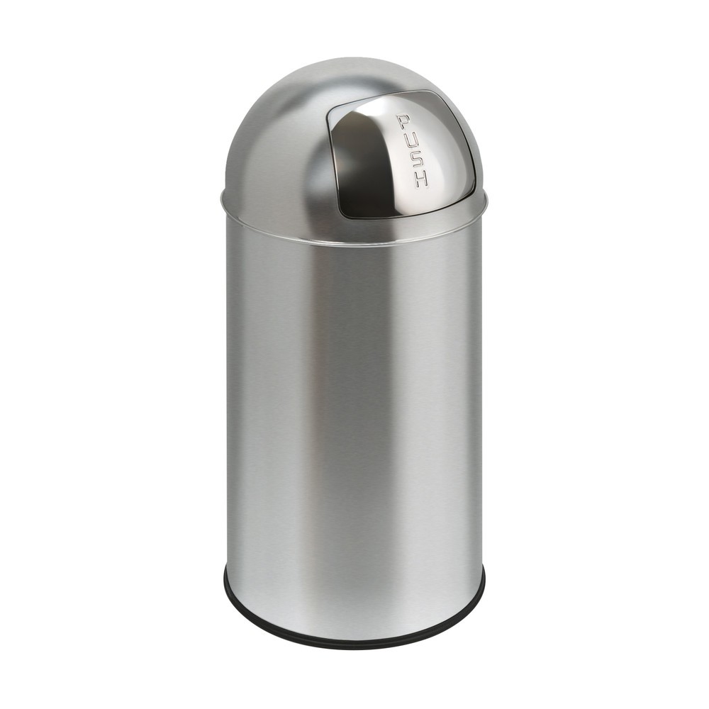 Produktabbildung Nr. 1: Abfallbehälter Push, selbstschließende Klappe, 40 Liter, Edelstahl