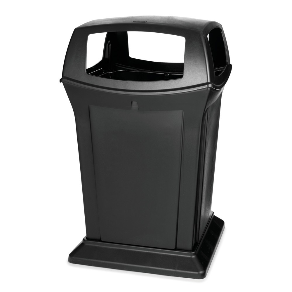 Produktabbildung Nr. 1: Abfallcontainer Rubbermaid Ranger®, 4 Einwurföffnungen, 170,3 l, schwarz