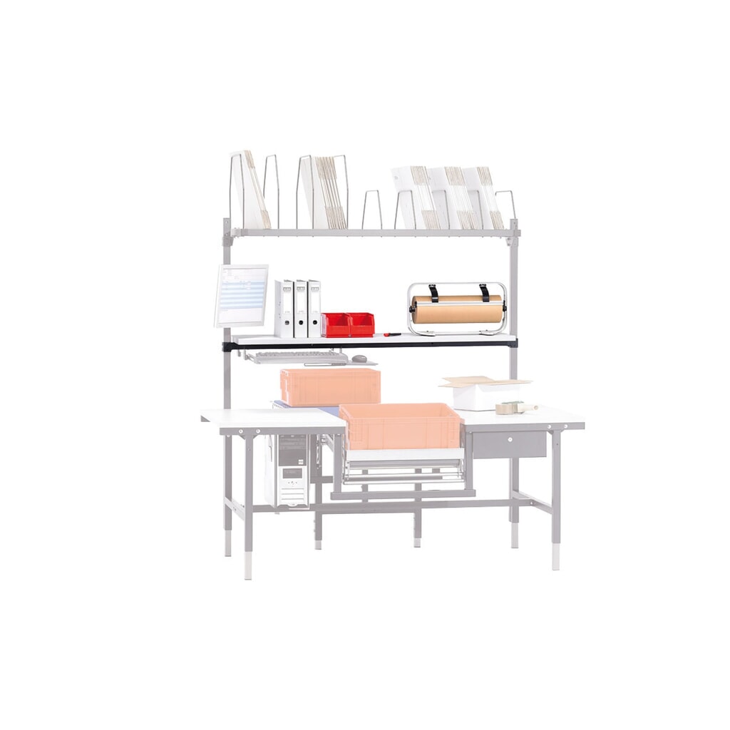 Ablagebord für Rocholz Packtisch-System, Holz, HxBxT 30 x 1.600 x 400 mm Produktabbildung Nr. 3: Ablagebord für Rocholz Packtisch-System, Holz, HxBxT 30 x 1.600 x 400 mm