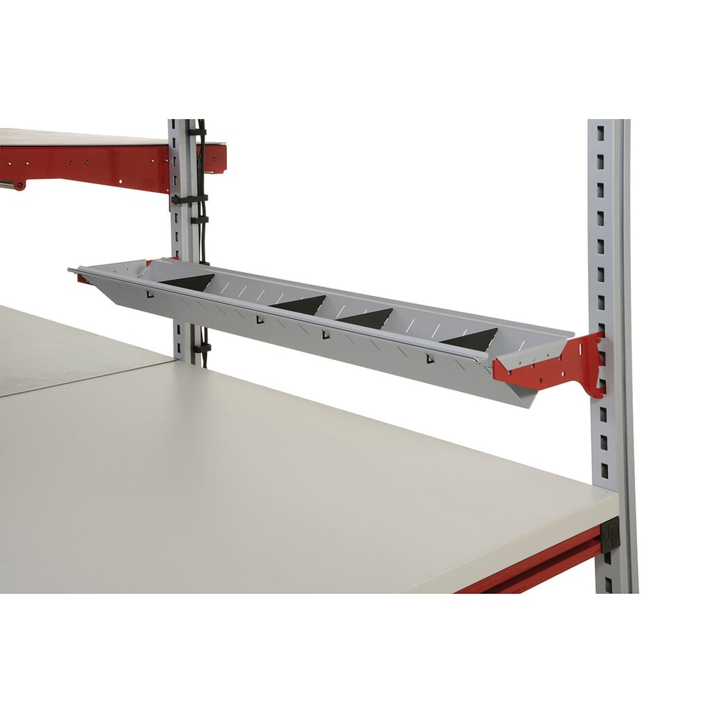 Produktabbildung Nr. 3: Ablagefach für Utensilien für Rocholz Packtische FLEX, komplett mit Trägerarmen