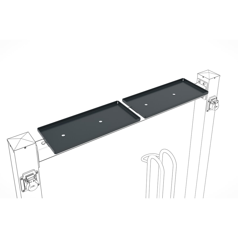 Produktabbildung: Ablagefach für wsm® Lademodul, für 1 Stellplatz, anthrazitgrau