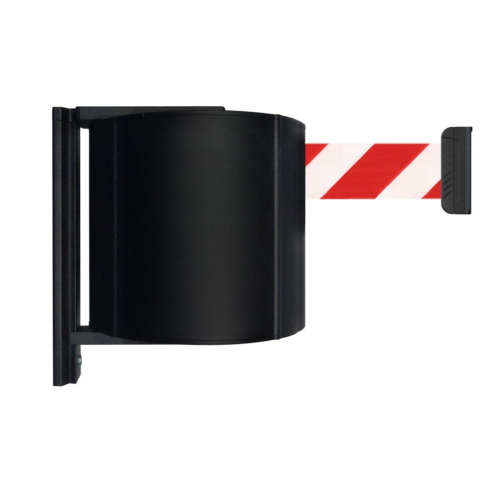 Produktabbildung: Absperr-Wandgurt XXXL mit magnetischem Endstück, Länge 20 m, rot / weiß diagonal gestreift