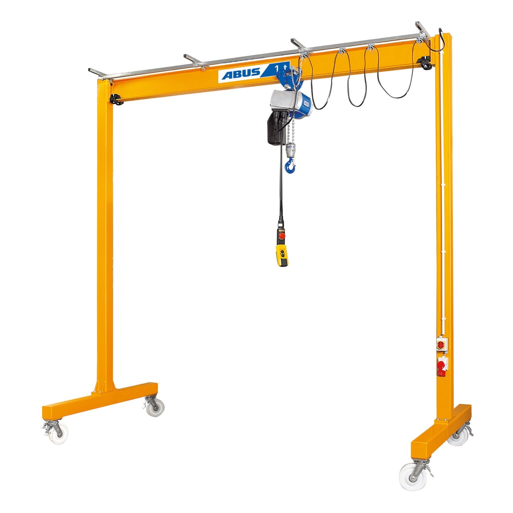 ABUS Leichtportalkran LPK, verfahrbar, Breite 4 m, Höhe 3 m, TK 500 kg Produktabbildung: ABUS Leichtportalkran LPK, verfahrbar, Breite 4 m, Höhe 3 m, TK 500 kg