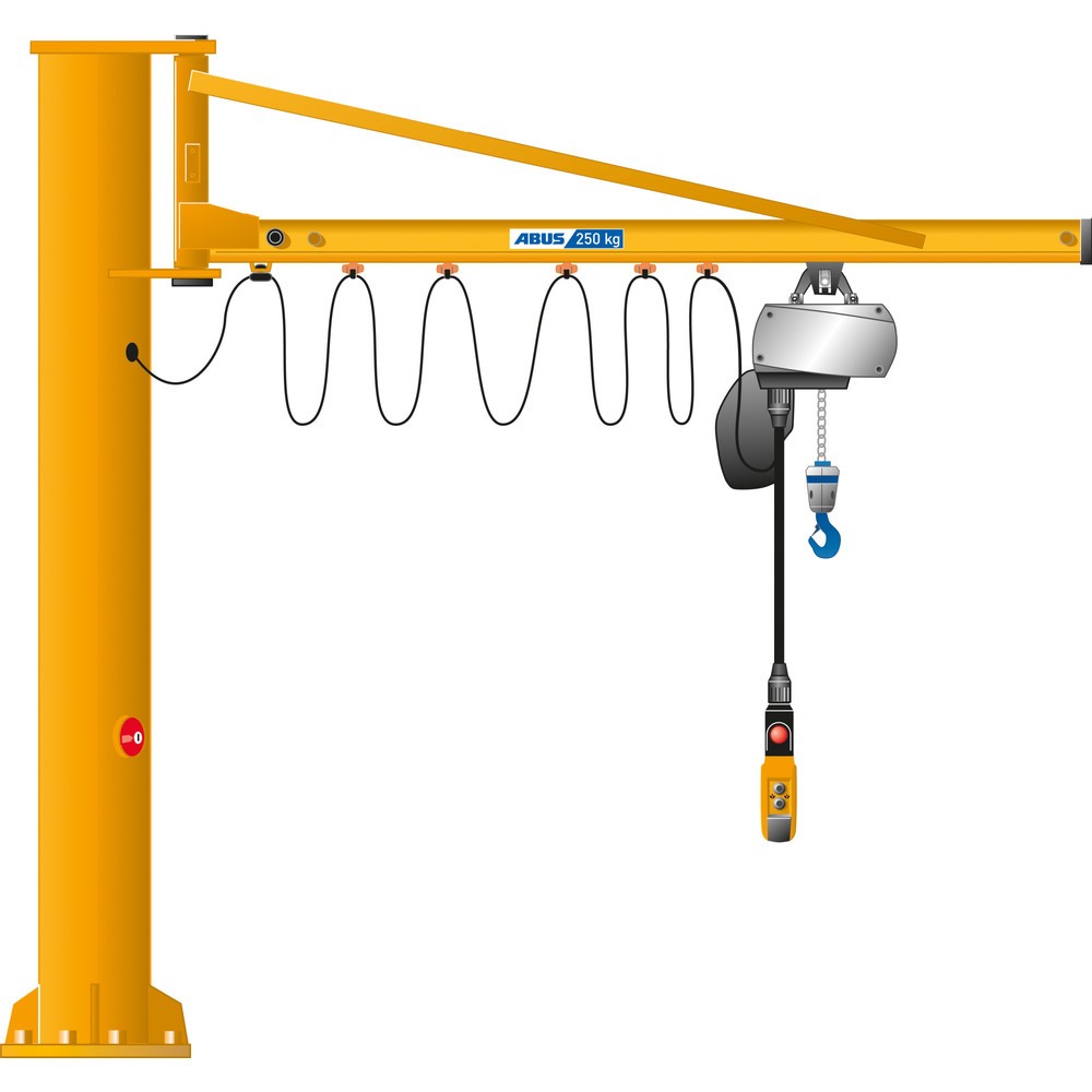 Produktabbildung: ABUS Schwenkkran LS, Säulenausführung, Dübelplatte, 270° Schwenkbereich, Ausladung 3 m, TK 125 kg