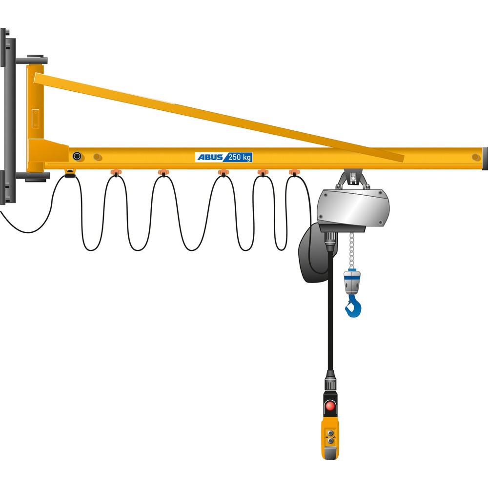 Produktabbildung: ABUS Schwenkkran LW, Wandausführung, Wandkonsole, 180° Schwenkbereich, Ausladung 3 m, TK 125 kg