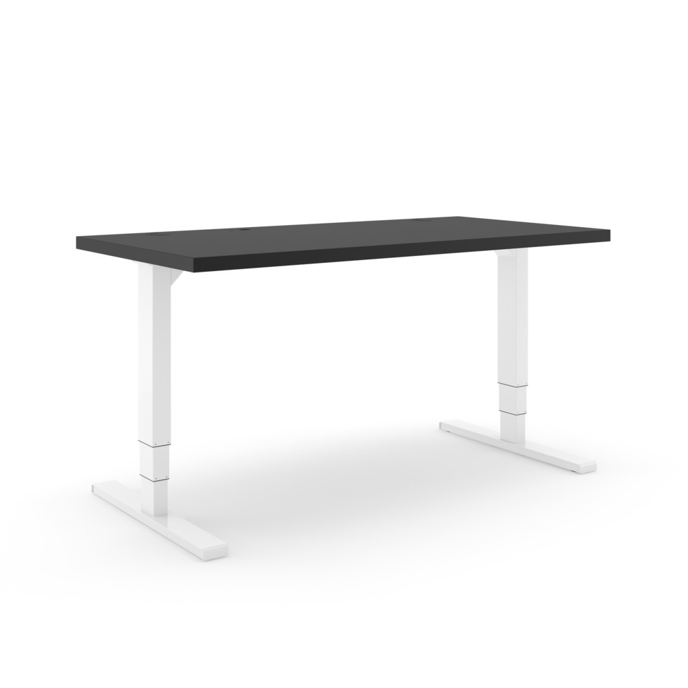 Produktabbildung: Actiforce Elektrisch höhenverstellbarer Schreibtisch Elements Solid 1600, inkl. 2 USB-Anschlüssen, schwarz / weiß