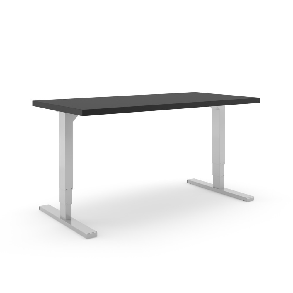 Produktabbildung: Actiforce Elektrisch höhenverstellbarer Schreibtisch Elements Solid 1600, inkl. 2 USB-Anschlüssen, schwarz / silber