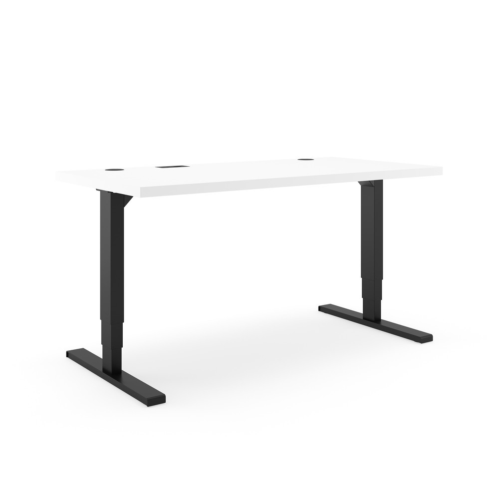 Produktabbildung: Actiforce Elektrisch höhenverstellbarer Schreibtisch Elements Solid 1600, inkl. 2 USB-Anschlüssen, weiß / schwarz