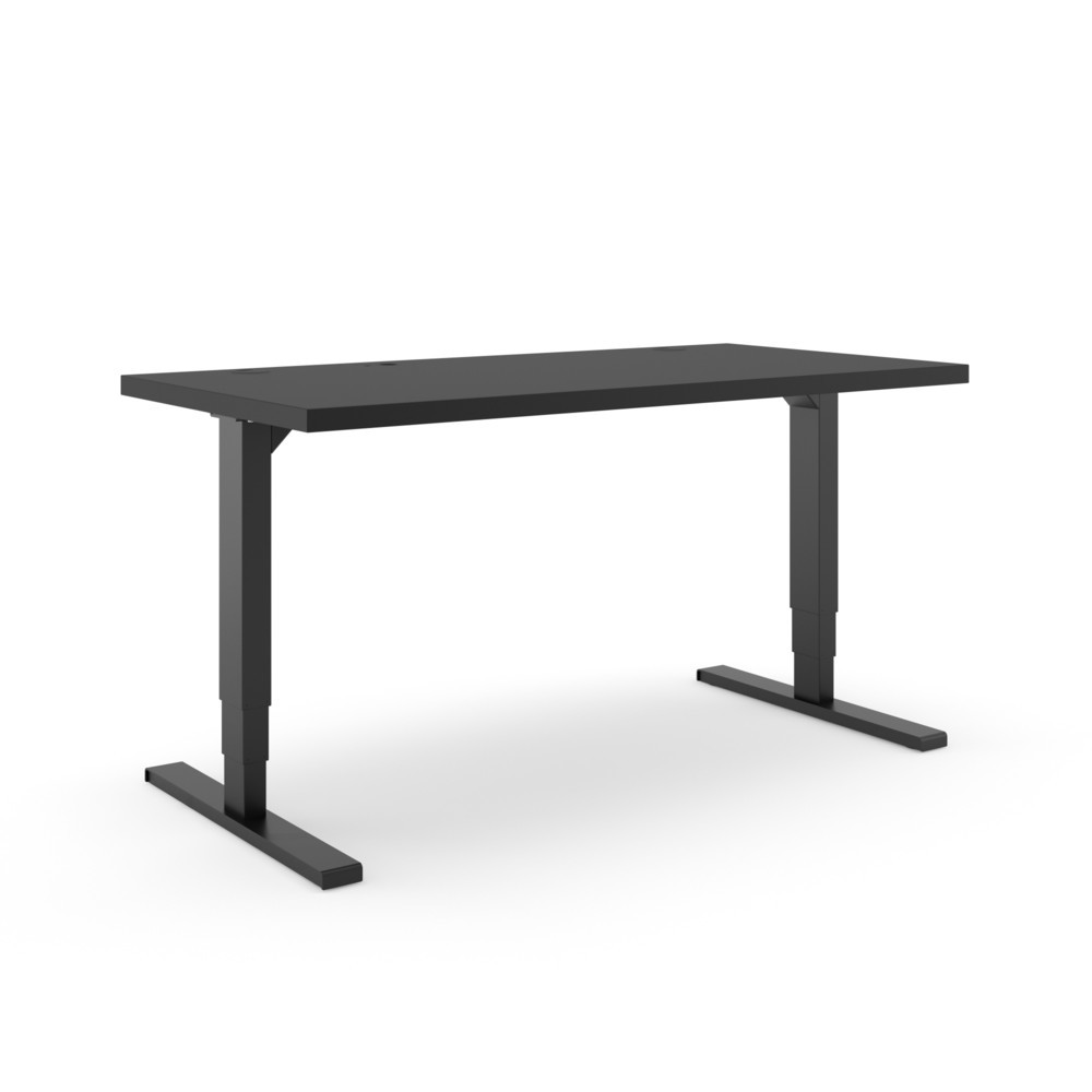 Produktabbildung: Actiforce Elektrisch höhenverstellbarer Schreibtisch Elements Solid 1600, inkl. 2 USB-Anschlüssen, schwarz / schwarz