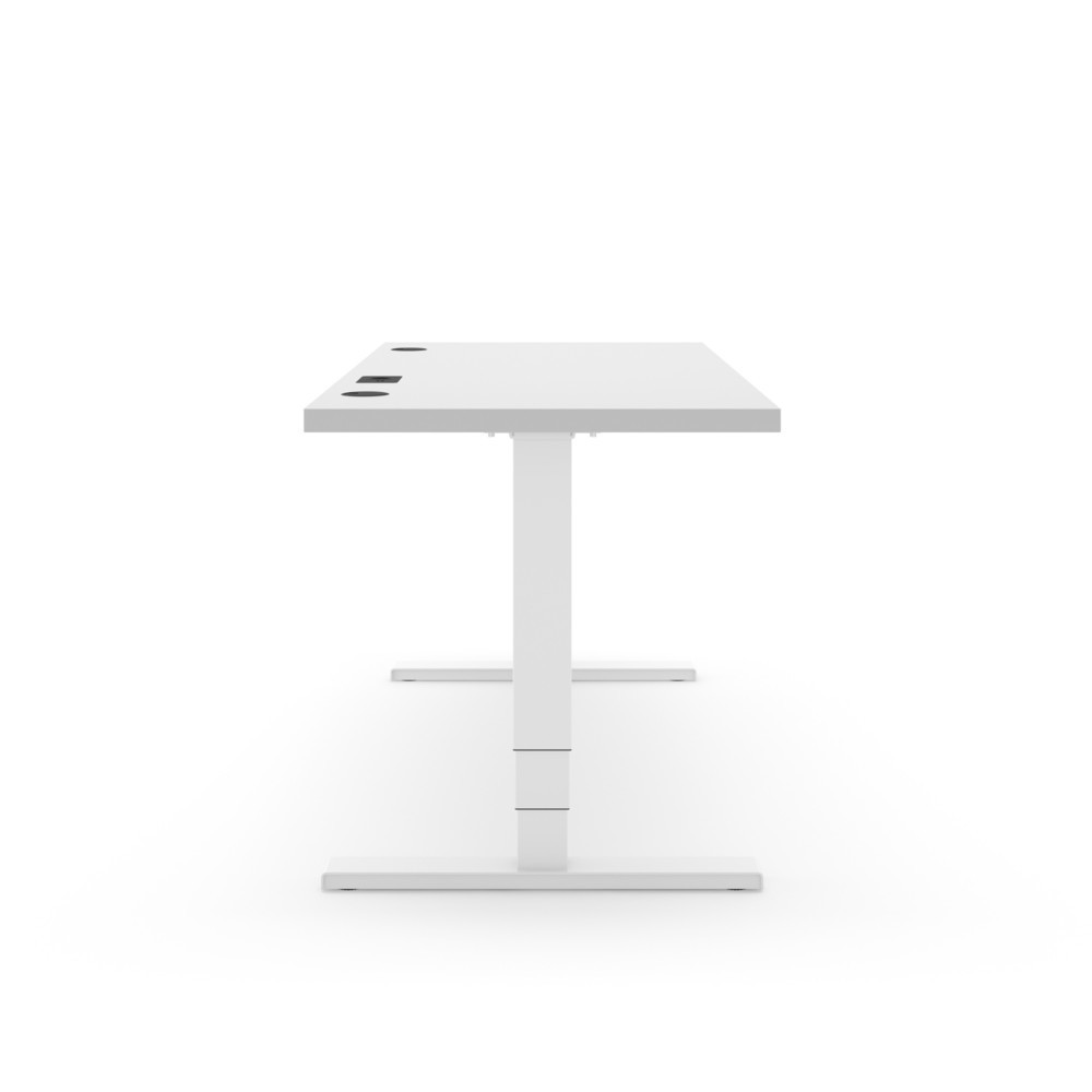 Produktabbildung Nr. 5: Actiforce Elektrisch höhenverstellbarer Schreibtisch Elements Solid 1600, inkl. 2 USB-Anschlüssen, platingrau / weiß