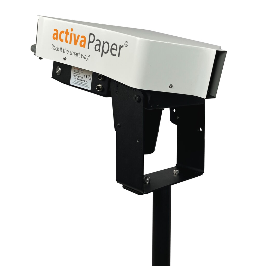 Produktabbildung Nr. 10: activaPaper® Papierpolstermaschine PA2000 für Einzel- oder Serienverpackung, elektrisch, Pedal, fahrbares Kreuz-Gestell, Faltpack von 50g² bis 70g²
