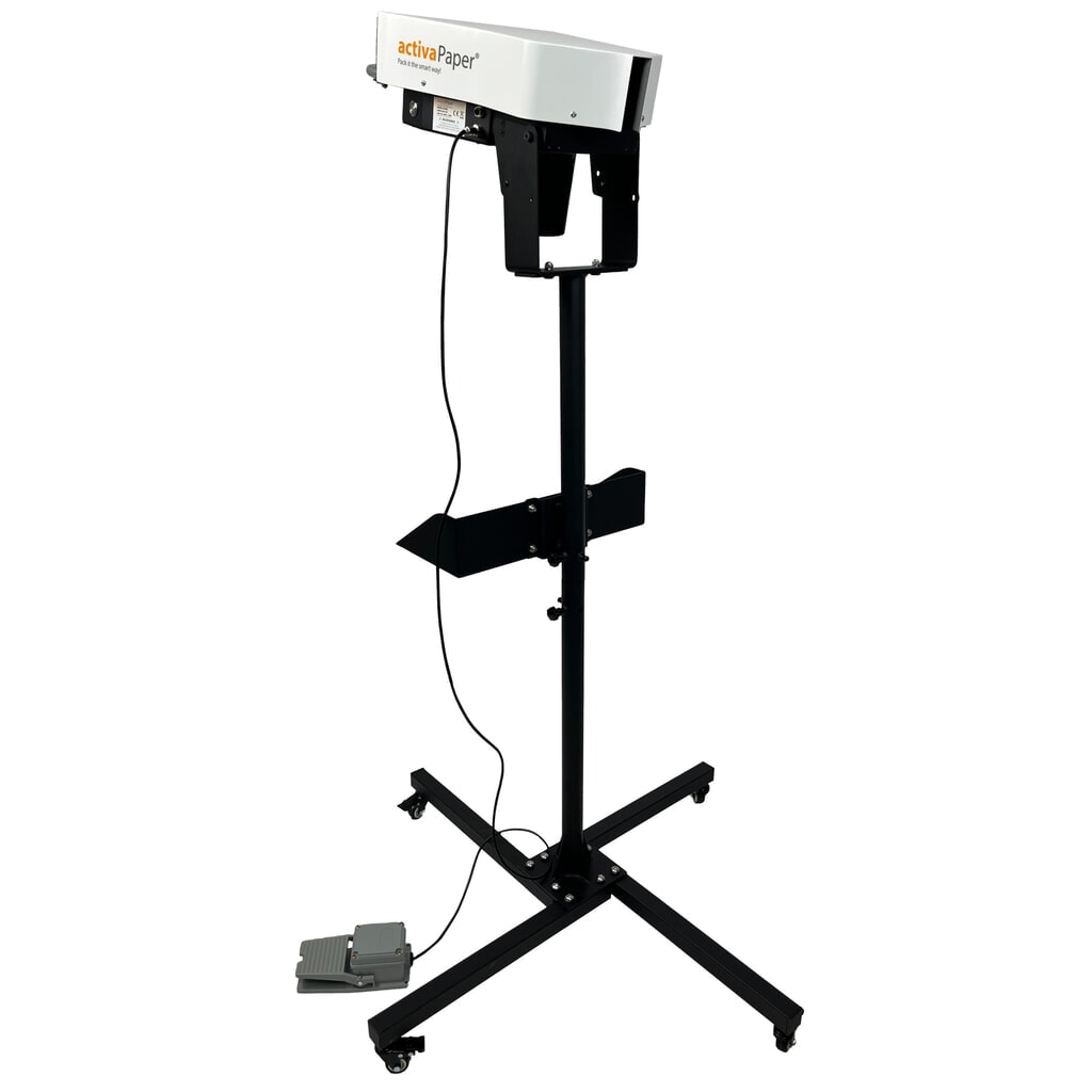 activaPaper® Papierpolstermaschine PA2000 für Einzel- oder Serienverpackung, elektrisch, Pedal, fahrbares Kreuz-Gestell, Faltpack von 50g² bis 70g² Produktabbildung Nr. 11: activaPaper® Papierpolstermaschine PA2000 für Einzel- oder Serienverpackung, elektrisch, Pedal, fahrbares Kreuz-Gestell, Faltpack von 50g² bis 70g²