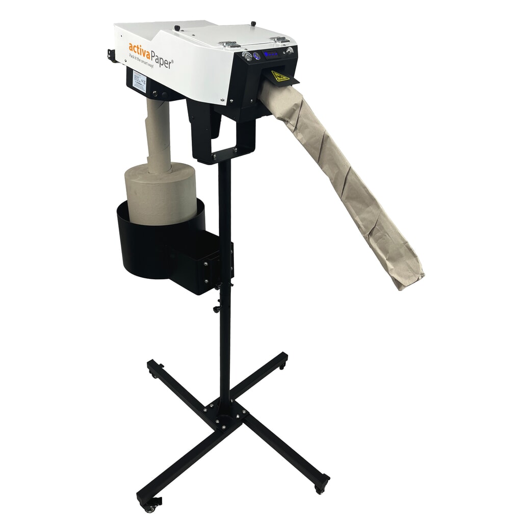 Produktabbildung Nr. 5: activaPaper® Papierpolstermaschine PA4000 für effiziente Serienverpackung, elektrisch, Pedal/Display, fahrbares Kreuz-Gestell, Faltpack von 50g² bis 70g²/Rolle bis 70g²