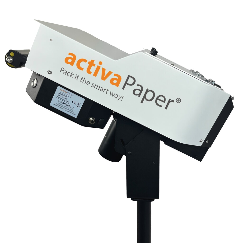 Produktabbildung Nr. 10: activaPaper® Papierpolstermaschine PA4000 für effiziente Serienverpackung, elektrisch, Pedal/Display, fahrbares Kreuz-Gestell, Faltpack von 50g² bis 70g²/Rolle bis 70g²