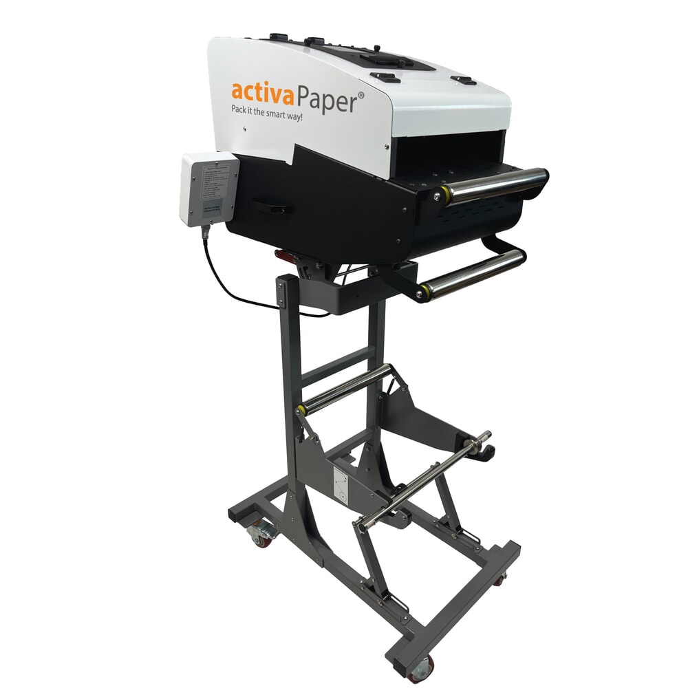 Produktabbildung: activaPaper® Papierpolstermaschine PA5000 für wechselnde Verpackungssituationen, elektrisch, Pedal/Touchscreen, Menge und Länge variabel einstellbar, Rolle von 70g² bis 120g²