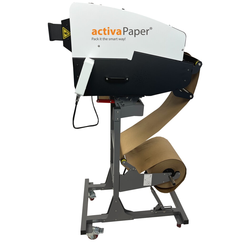 Produktabbildung Nr. 9: activaPaper® Papierpolstermaschine PA5000 für wechselnde Verpackungssituationen, elektrisch, Pedal/Touchscreen, Menge und Länge variabel einstellbar, Rolle von 70g² bis 120g²