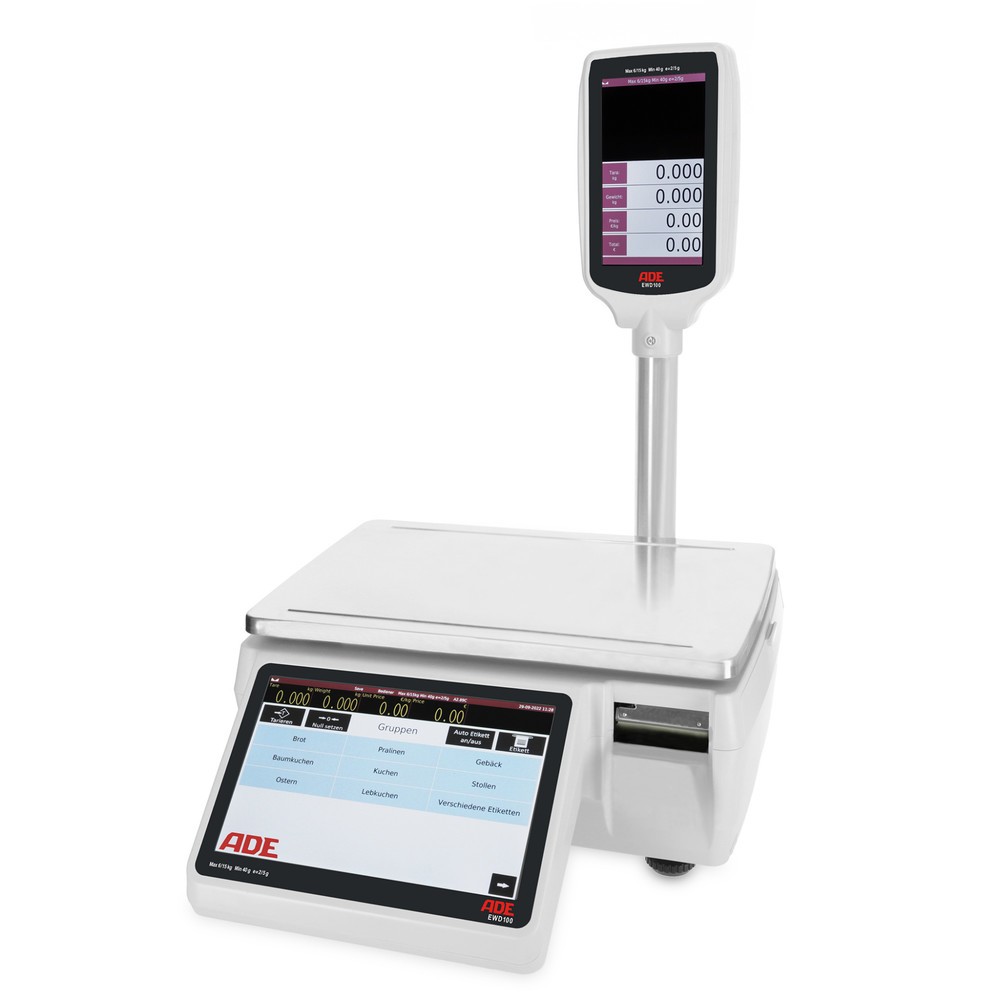 Produktabbildung: ADE geeichte Etikettierwaage EWD100-6 (unprogrammiert)