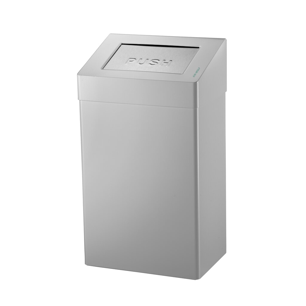 Air-Wolf Abfallbehälter 50 Liter Volumen Edelstahl gebürstet Produktabbildung: Air-Wolf Abfallbehälter 50 Liter Volumen Edelstahl gebürstet